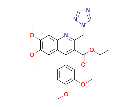3-QUINOLINECARBOXYLIC ACID,4-(3,4-DIMETHOXYPHENYL)-6,7-DIMETHOXY-2-(1H-1,2,4-TRIAZOL-1-YLMETHYL)-,ETHYL ESTER