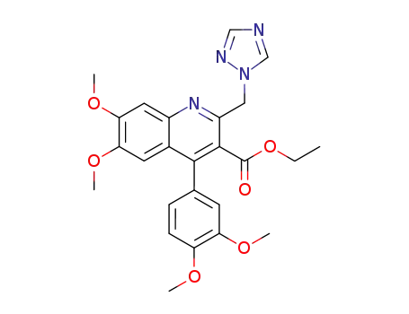 4-(3,4-Dimethoxyphenyl)-6,7-dimethoxy-2-(1,2,4-triazol-1-ylmethyl)quinoline-3-carboxylic acid ethyl ester