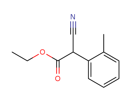 Molecular Structure of 1136-24-9 (Benzeneacetic acid, a-cyano-2-methyl-, ethyl ester)