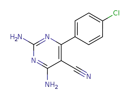 Molecular Structure of 99973-69-0 (2,4-diamino-6-(4-chlorophenyl)-5-pyrimidinecarbonitrile)