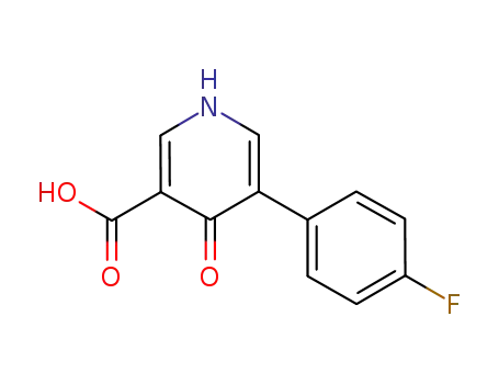 Molecular Structure of 1052114-81-4 (5-(4-fluorophenyl)-4-oxo-1,4-dihydropyridine-3-carboxylic acid)