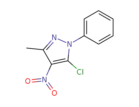 Molecular Structure of 13551-76-3 (5-Chloro-3-methyl-4-nitro-1-phenyl-1H-pyrazole)