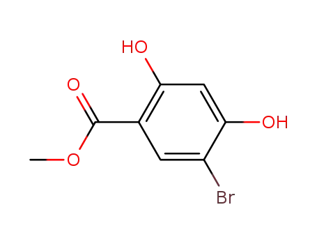 Molecular Structure of 98437-43-5 (5-BROMO-2,4-DIHYDROXYBENZOIC ACID METHYL ESTER)