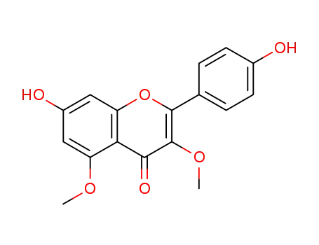 Molecular Structure of 1486-65-3 (4H-1-Benzopyran-4-one, 7-hydroxy-2-(4-hydroxyphenyl)-3,5-dimethoxy-)