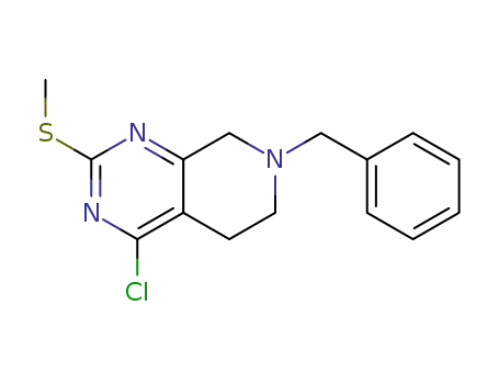 Molecular Structure of 859826-11-2 (7-benzyl-4-chloro-2-(methylthio)-5,6,7,8-tetrahydropyrido[3,4-d]pyrimidine)
