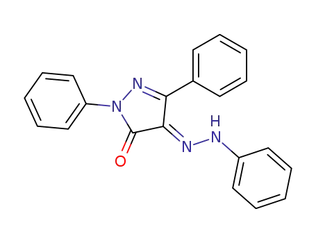 Molecular Structure of 6528-19-4 (2,5-diphenyl-2<i>H</i>-pyrazole-3,4-dione 4-phenylhydrazone)