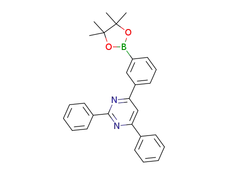 Molecular Structure of 1342892-16-3 (2,4-diphenyl-6-[3-(4,4,5,5-tetramethyl-1,3,2-dioxa-borolan-2-yl)phenyl]pyrimidine)