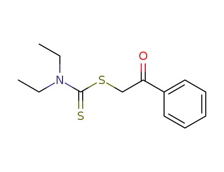 Molecular Structure of 61998-04-7 (Carbamodithioic acid, diethyl-, 2-oxo-2-phenylethyl ester)