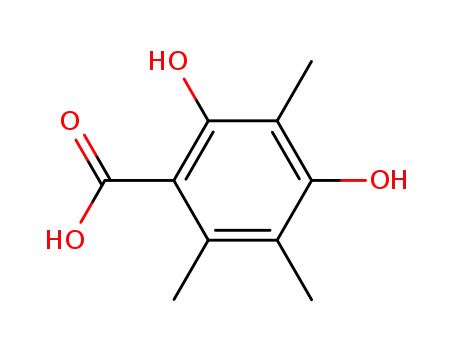Molecular Structure of 16308-82-0 (Benzoic acid, 2,4-dihydroxy-3,5,6-trimethyl-)