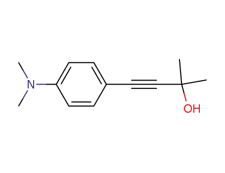 Molecular Structure of 56512-48-2 (3-Butyn-2-ol, 4-[4-(dimethylamino)phenyl]-2-methyl-)