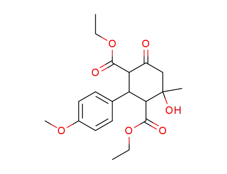 Molecular Structure of 79988-76-4 (1,3-Cyclohexanedicarboxylic acid,
4-hydroxy-2-(4-methoxyphenyl)-4-methyl-6-oxo-, diethyl ester)