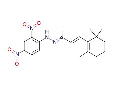 Molecular Structure of 982-59-2 (3-Buten-2-one, 4-(2,6,6-trimethyl-1-cyclohexen-1-yl)-,
(2,4-dinitrophenyl)hydrazone)