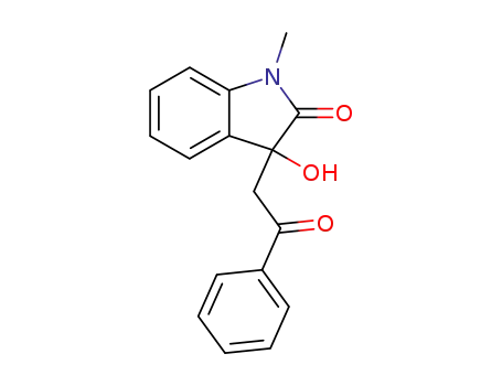 Molecular Structure of 60463-77-6 (3-Hydroxy-1-methyl-3-(2-oxo-2-phenylethyl)-1,3-dihydro-2H-indol-2-one)