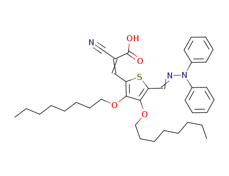 5-(2-cyanoacrylic acid-3-yl)-3,4-dioctyloxythiophene-2-carbaldehyde-N,N-diphenylhydrazone