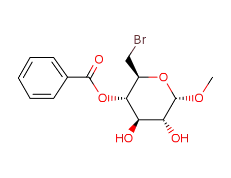 methyl 4-O-benzoyl-6-bromo-6-deoxyhexopyranoside