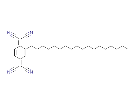Molecular Structure of 101853-36-5 (Propanedinitrile,
2,2'-(2-octadecyl-2,5-cyclohexadiene-1,4-diylidene)bis-)