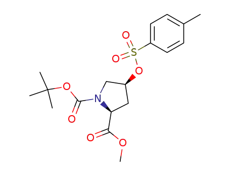 Molecular Structure of 146060-25-5 (O2-methyl O1-tert-butyl (2S,4S)-4-(p-tolylsulfonyloxy)pyrrolidine-1,2-dicarboxylic acid)