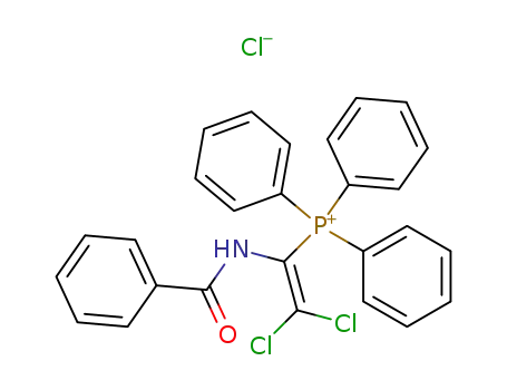 Molecular Structure of 55630-07-4 ((1-BENZOYLAMINO-2,2-DICHLORO-VINYL)-TRIPHENYL-PHOSPHONIUM, CHLORIDE)