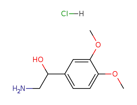Molecular Structure of 15471-89-3 (2-HYDROXY-2-(3,4-DIMETHOXYPHENYL)ETHYLAMINE HCL)