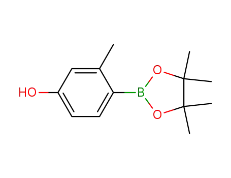 Molecular Structure of 946427-03-8 (3-Methyl-4-(4,4,5,5-tetraMethyl-1,3,2-dioxaborolan-2-yl)phenol)