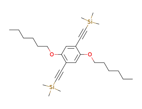 Molecular Structure of 128534-86-1 (Silane, [[2,5-bis(hexyloxy)-1,4-phenylene]di-2,1-ethynediyl]bis[trimethyl-)