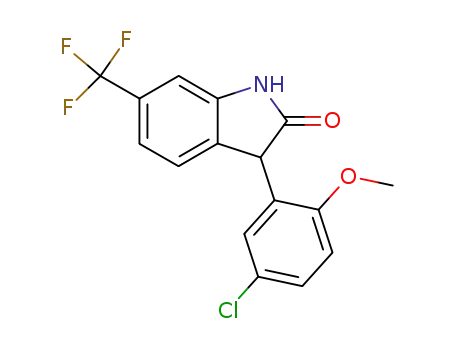 (+)-3-(5-chloro-2-methoxyphenyl)-1,3-dihydro-6-(trifluoromethyl)-2H-indol-2-one