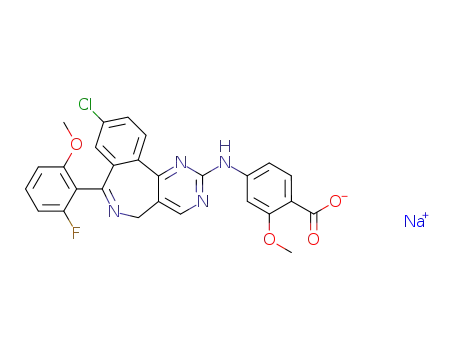 4-{[9-chloro-7-(2-fluoro-6-methoxyphenyl)-5H-pyrimido[5,4-d][2]benzazepin-2-yl]amino}-2-methoxybenzoate sodium salt