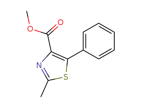 Molecular Structure of 133415-15-3 (4-Thiazolecarboxylic acid, 2-methyl-5-phenyl-, methyl ester)