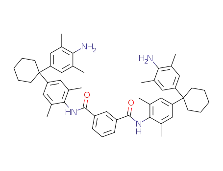 Molecular Structure of 141062-51-3 (1,3-Benzenedicarboxamide,
N,N'-bis[4-[1-(4-amino-3,5-dimethylphenyl)cyclohexyl]-2,6-dimethylphen
yl]-)