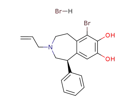 Molecular Structure of 139689-19-3 (R(+)-6-BROMO-7,8-DIHYDROXY-3-ALLYL-1-PHENYL-2,3,4,5-TETRAHYDRO-1H-3-BENZAZEPINE HYDROBROMIDE)