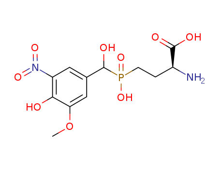 Butanoic acid, 2-amino-4-[hydroxy[hydroxy(4-hydroxy-3-methoxy-5-nitrophenyl)methyl]phosphinyl]-, (2S)-