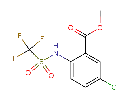 Molecular Structure of 84466-05-7 (Methyl 5-chloro-2-(trifluoroMethylsulfonaMido)benzoate)