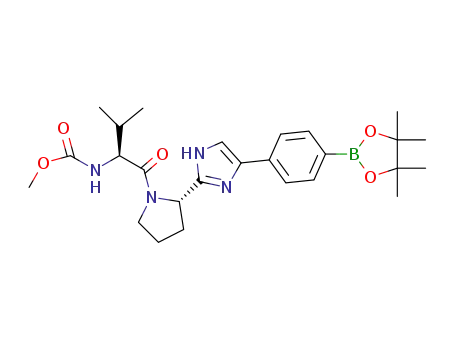 [(S)-2-methyl-1-((S)-2-{5-[4-(4,4,5,5-tetramethyl-[1,3,2]dioxaborolan-2-yl)-phenyl]-1 H-imidazol-2-yl}-pyrrolidine-1-carbonyl)-propyl]-carbamic acid methyl ester