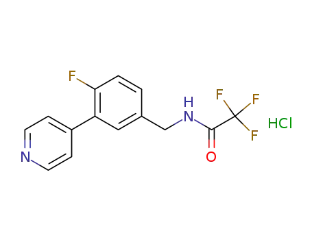 2,2,2-trifluoro-N-(4-fluoro-3-pyridin-4-yl-benzyl)-acetamide hydrochloride