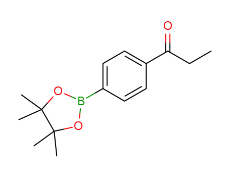 Molecular Structure of 1256359-22-4 (1-(4-(4,4,5,5-tetramethyl-1,3,2-dioxaborolan-2-yl)phenyl)propan-1-one)