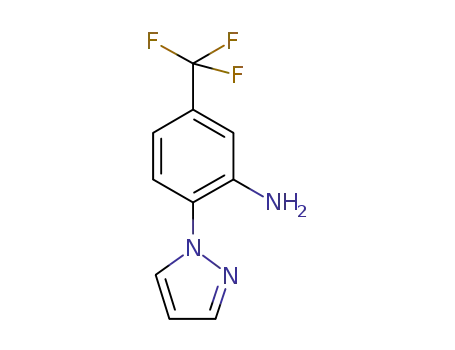 Molecular Structure of 883881-78-5 (Benzenamine, 2-(1H-pyrazol-1-yl)-5-(trifluoromethyl)-)