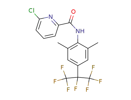 Molecular Structure of 847622-55-3 (N-(2,6-dimethyl-4-heptafluoroisopropyl)phenyl 6-chloropyridine-2-carboxylic acid amide)