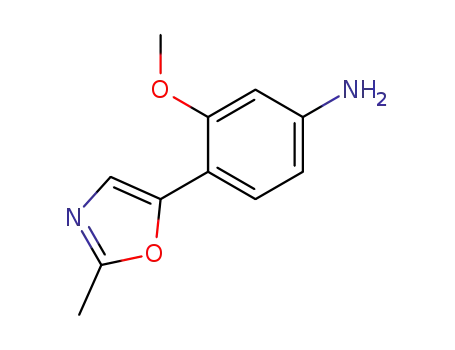 Molecular Structure of 568556-28-5 (3-methoxy-4-(2-methyl-5-oxazolyl)benzenamine)