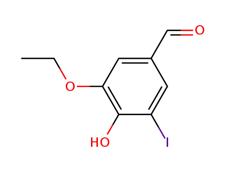 Molecular Structure of 6312-82-9 (3-ETHOXY-4-HYDROXY-5-IODOBENZALDEHYDE)
