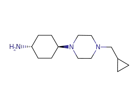 Molecular Structure of 876461-31-3 (Cyclohexanamine, 4-[4-(cyclopropylmethyl)-1-piperazinyl]-, trans-)