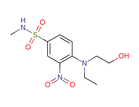 Molecular Structure of 1351094-15-9 (4-[ethyl(2-hydroxyethyl)amino]-N-methyl-3-nitrobenzenesulfonamide)