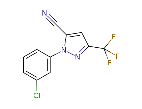 Molecular Structure of 1254713-77-3 (1-(3-chlorophenyl)-3-(trifluoromethyl)-1H-pyrazole-5-carbonitrile)