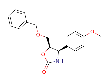 Molecular Structure of 461644-55-3 (2-Oxazolidinone, 4-(4-methoxyphenyl)-5-[(phenylmethoxy)methyl]-,
(4R,5R)-)