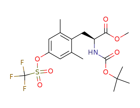 methyl (S)-2-((tert-butoxycarbonyl)amino)-3-(2,6-dimethyl-4-(((trifluoromethyl)sulfonyl)oxy)phenyl)propanoate