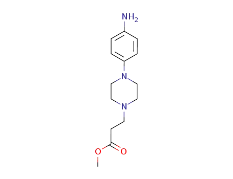 Molecular Structure of 399011-43-9 (1-Piperazinepropanoic acid, 4-(4-aminophenyl)-, methyl ester)