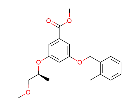 Molecular Structure of 863504-68-1 (Benzoic acid,
3-[(1S)-2-methoxy-1-methylethoxy]-5-[(2-methylphenyl)methoxy]-, methyl
ester)