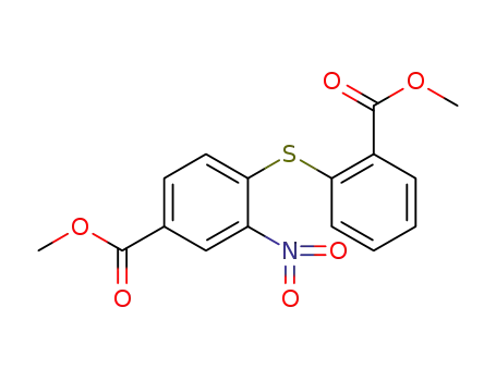 Molecular Structure of 1319194-13-2 (methyl 4-((2-(methoxycarbonyl) phenyl) thio)-3-nitrobenzoate)