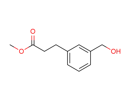Molecular Structure of 62876-43-1 (Benzenepropanoic acid, 3-(hydroxymethyl)-, methyl ester)