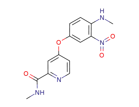 Molecular Structure of 485841-46-1 (2-Pyridinecarboxamide, N-methyl-4-[4-(methylamino)-3-nitrophenoxy]-)