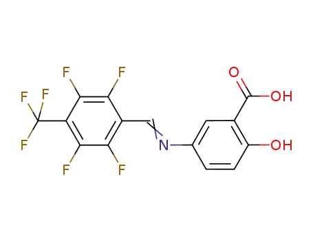 2-hydroxy-5-[(2,3,5,6-tetrafluoro-4-trifluoromethyl-benzylidene)-amino]-benzoic acid